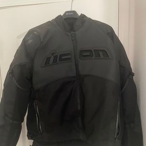 Icon leather motorcycle jacket